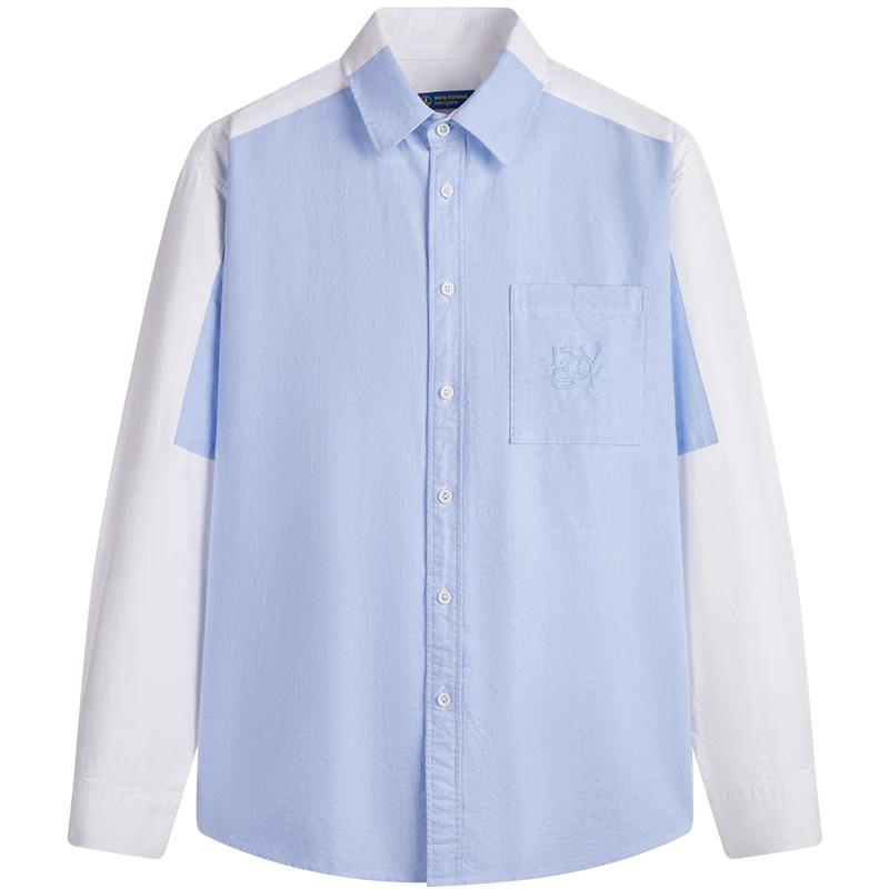 NVG·YOUNG Men s Cotton Patchwork Long-Sleeve Shirt XL