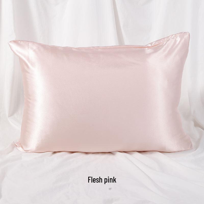 Solid Color Imitation Silk Pillowcase - Ice Silk Feel Satin Cushion Cover