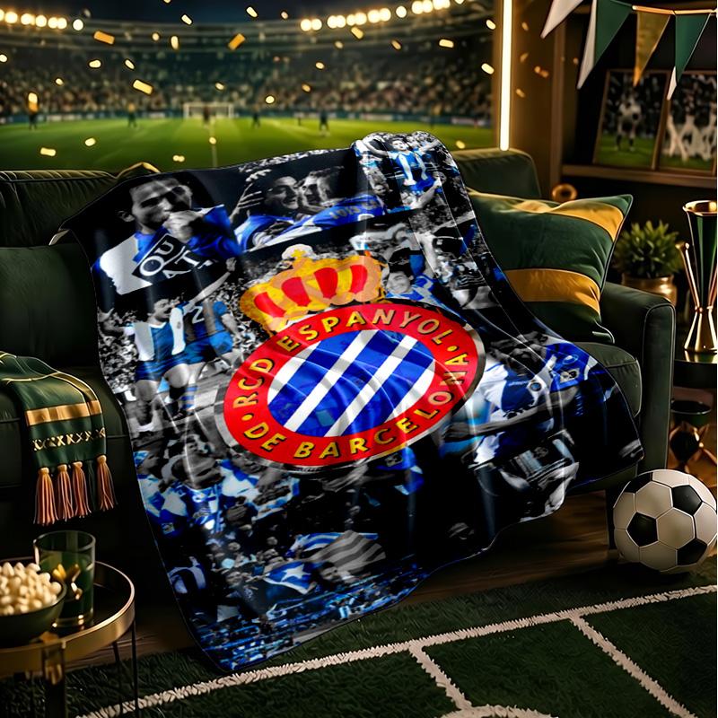 Football Espanyol Design Blanket Lightweight Ideal Bedding Blanket Perfect for Travel, Camping, Living Rooms, Offices, Sofas, Fan Christmas Gift