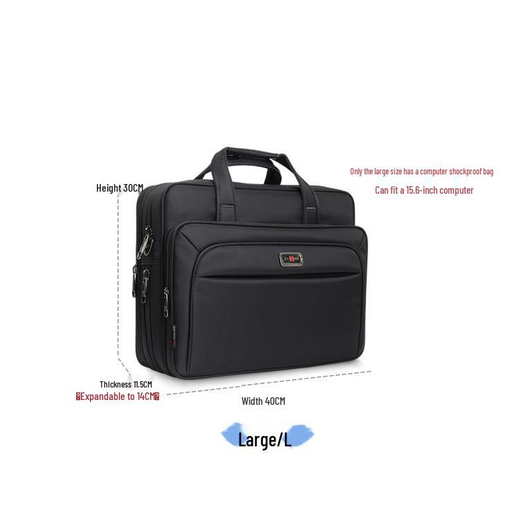Men's Oxford Cloth Business Laptop Bag - 15" Crossbody Briefcase with Multi-Layer Design