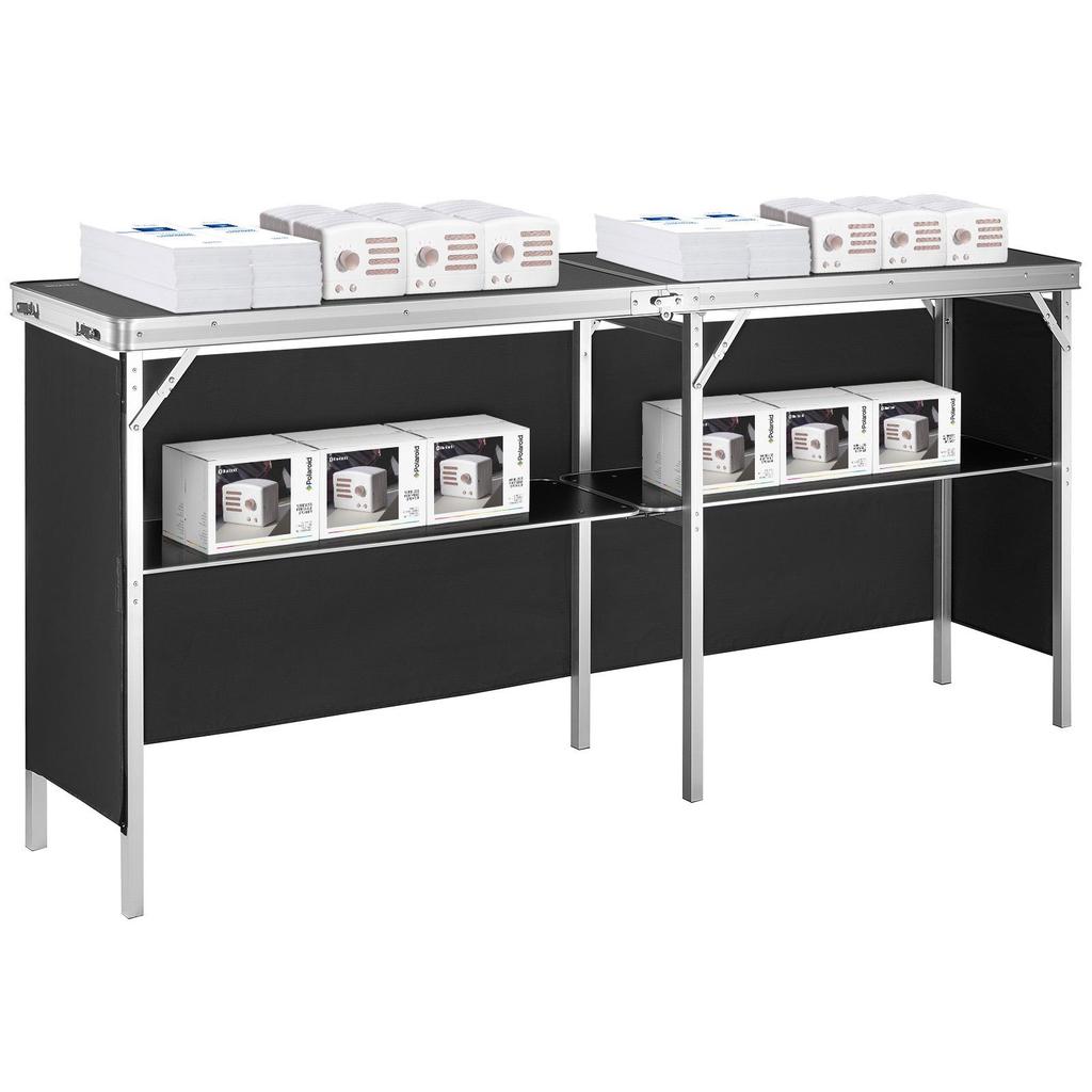 VEVOR Portable Tradeshow Podium Table, 1980 x 385 x 880 mm, Display Exhibition Counter Stand Booth Fair with Wall