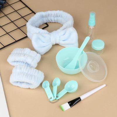 12Pcs Travel Cosmetic Kit - Leak Proof Bottles Set With/Face Wash Headband, Wrist Strap, Spray & Facial Mask Bowl