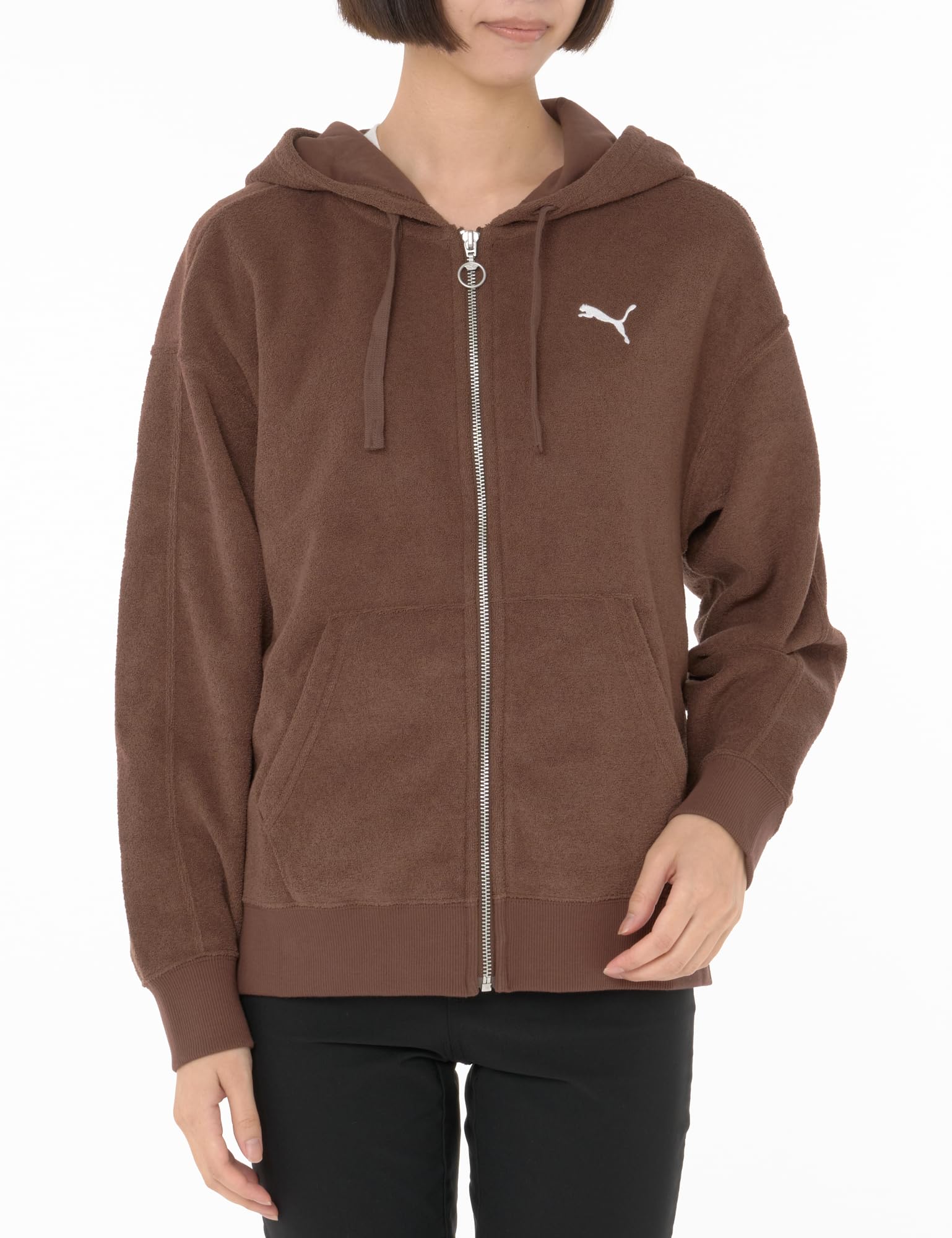 

PUMA HER Winterized Hooded Windproof and Espresso Brown Jacket, Fleece-Lined, Women s, 684131, Fall/Winter 2024, (65)