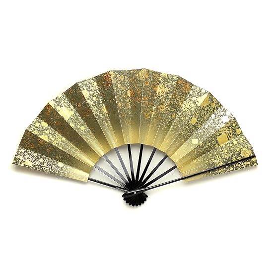 Kyoto Folding Fan, Dance Fan, Fantasy, Made in Japan, Gold, 9.5 sun (approx. 29cm), Kyoto, Black Lac