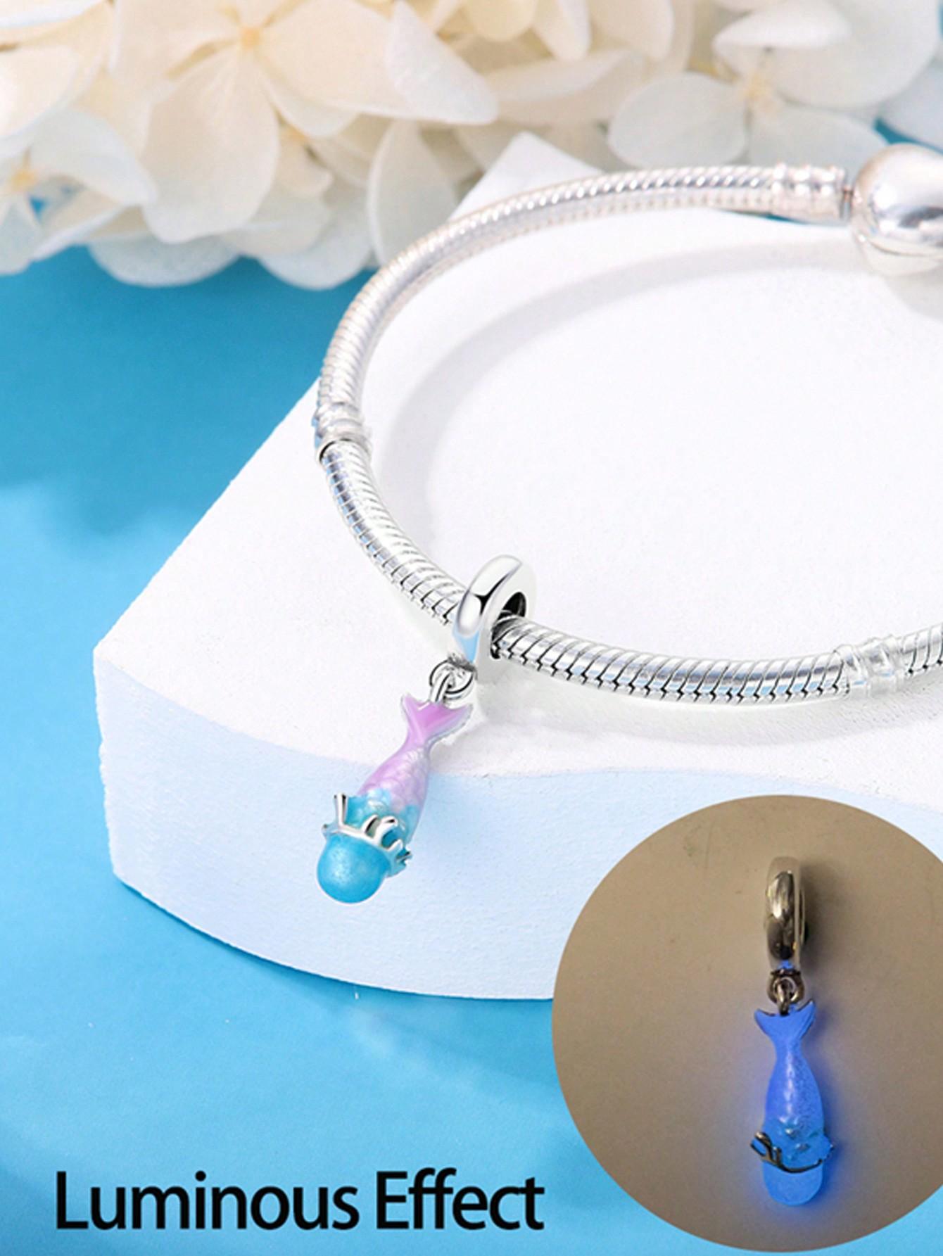 

copper Plated Authentic Charm Bead Charms Marine Bioluminescent jellyfish Bead Charms Compatible With Bracelets Womens Jewellery Gift