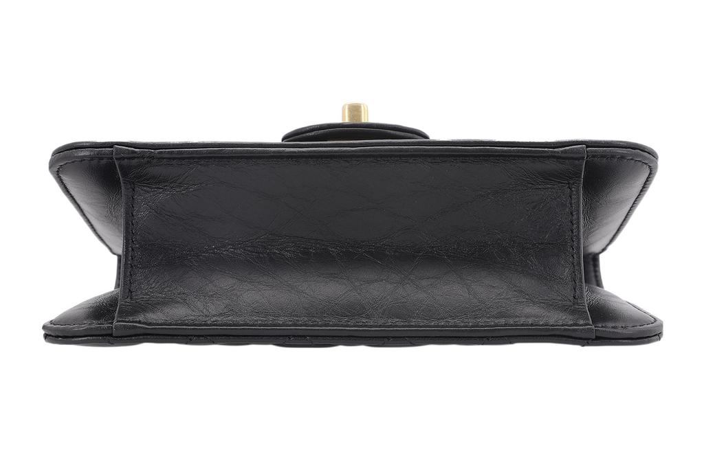 Chanel 23s Fibbia Dorata Borsa Tofu Pelle di Mucca Borsa a Tracolla Flip Borsa a Spalla Singola Borsa a Tracolla Regolare Donna Nera