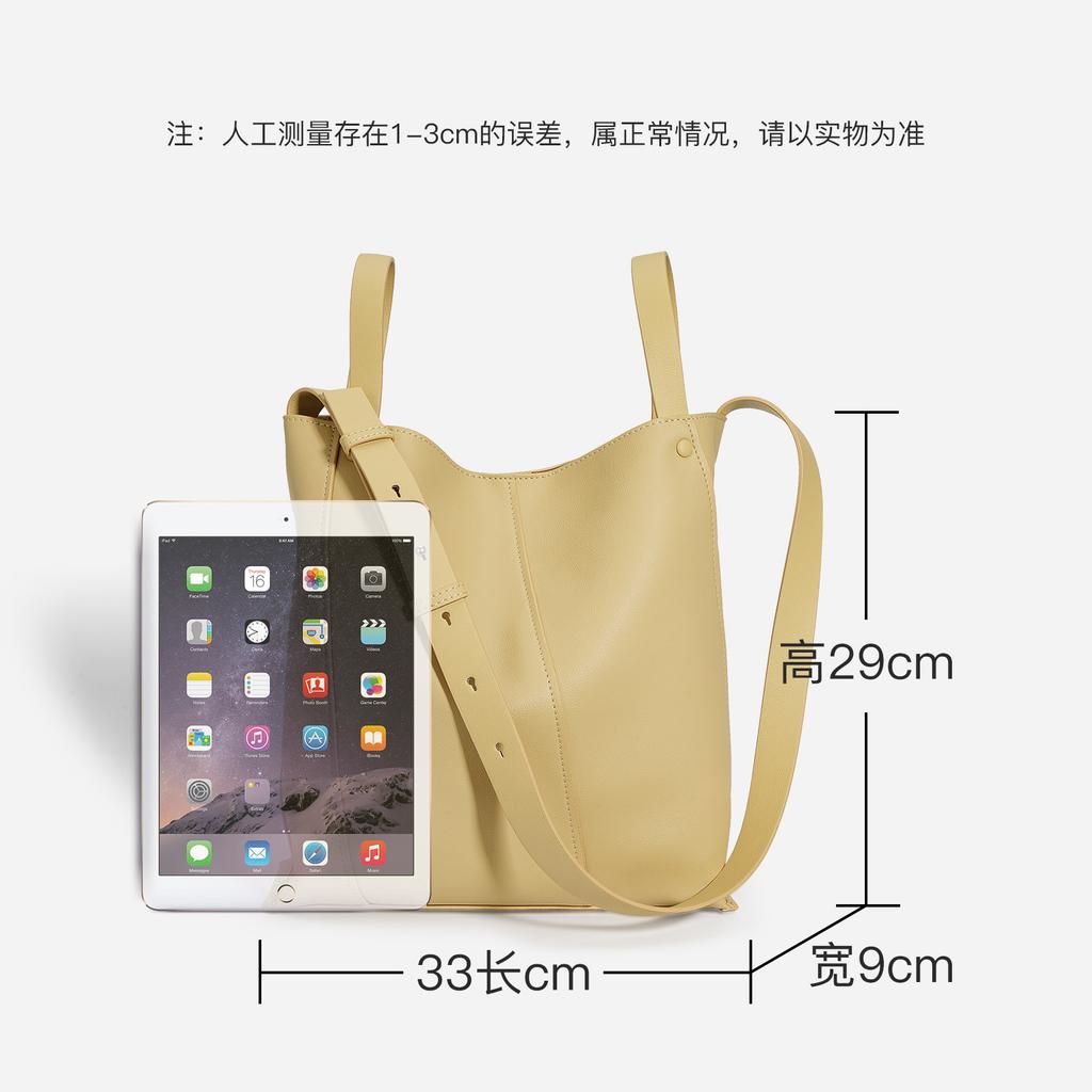 Premium texture bucket bag women 2025 new niche design cowhide tote bag fashionable versatile commuter messenger woman