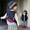 Boys Cartoon Vest Autumn Winter Warm Sleeveless Outerwear Kids Casual Waistcoat