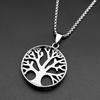 Hollow Tree of Life Stainless Steel Pendant Necklace for Women Men Gold Silver Color Plant Amulet Chain Necklaces Jewelry Gift