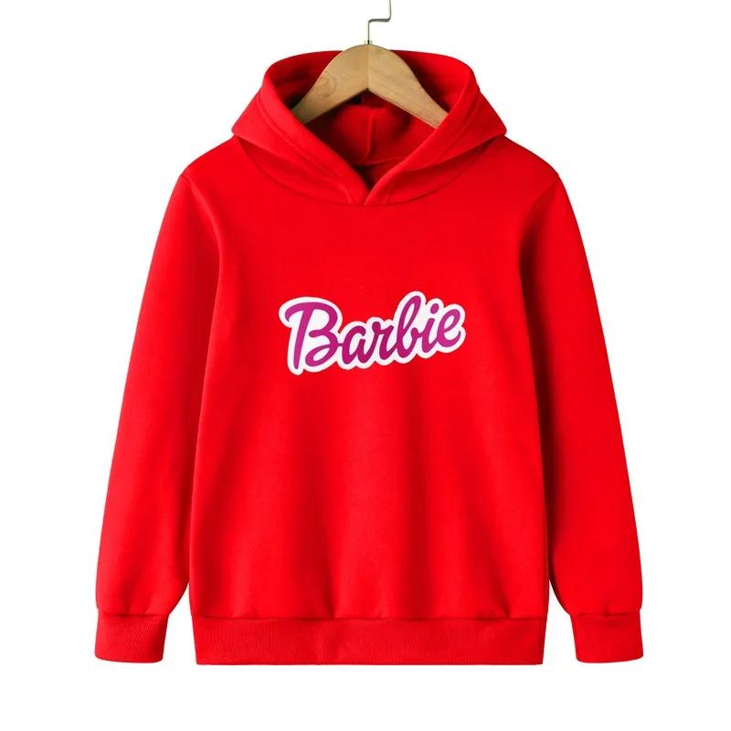 

Осенняя Мода Любовь Кукла Барби Принтованные Детские Толстовки с Длинным Рукавом Каваий Толстовки с Капюшоном Детские Толстовки 100