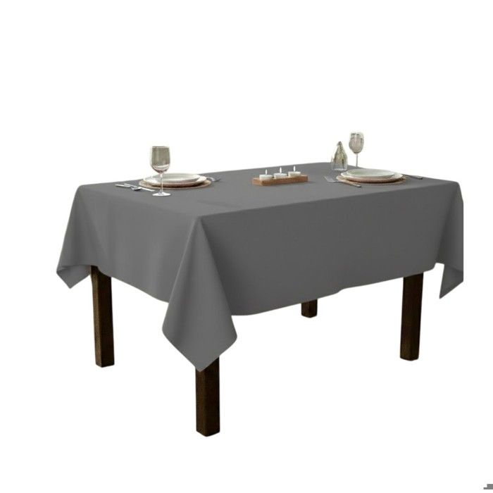 Nappe en polyester Essentiel 145 x 200 cm gris souris