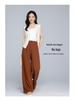 Women's High-Waist Tencel Linen Wide-Leg Pants, Summer 2025, Relaxed, Slimming, Floor-Length