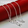 Fine 925 Sterling Silver 16-30 Inches Simple Scissors Necklace For Women Men Fashion Wedding Jewelry Gift Party Christmas