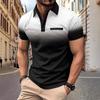 Men’s T-shirt: Summer Business, Fashion, Casual and Sports Short-sleeved Striped Printed Collared Polo Shirt