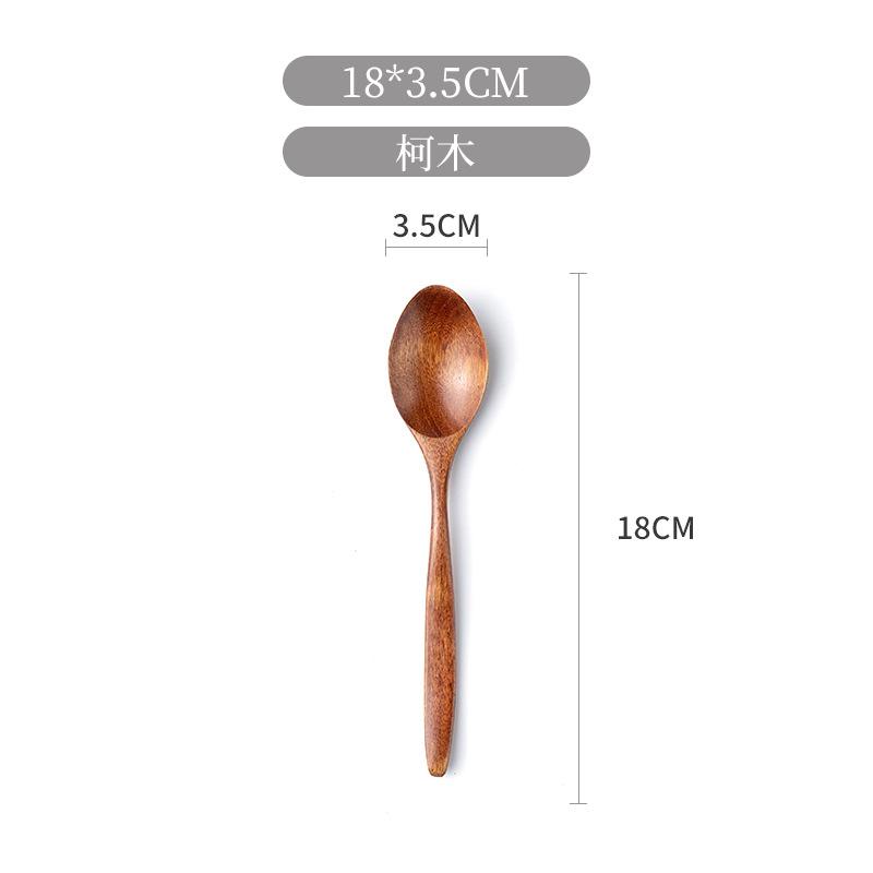 Wooden Small Spoon Coffee Spoon Honey Stirring Spoon Children's Tableware Retro Style Creative Wooden Spoon