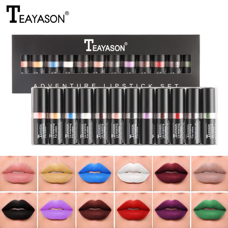 

12 шт. Набор помад, Набор румян для губ, Lippy, Waterproof, Поддержание влажности, Женская помада, Косметика Макияж для женщин, Девушка, Студент, Красота, Магазин
