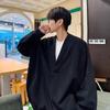Vintage V Neck Loose Fit Pullover Sweatshirt For Men Women Winter Casual