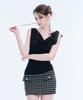 Akeumeseodeu Drape Ribbon One-Shoulder Top (Black)