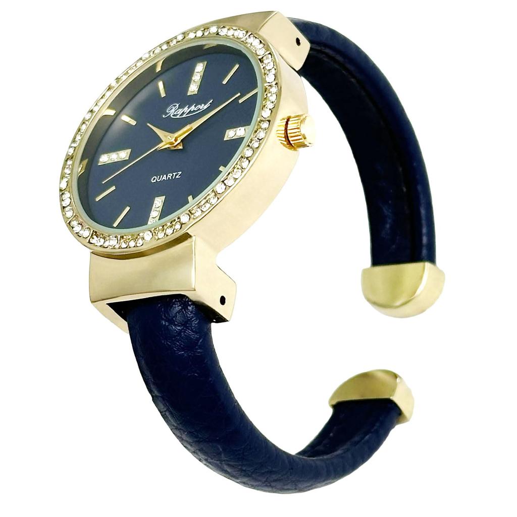 Takeuchi Shoji Rapport Leather Bangle Watch 158008 Women's Navy