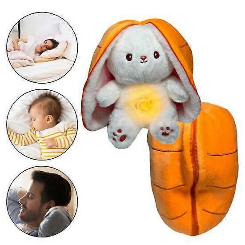Baby Atmen Kaninchen Plüsch Spielzeug mit Beruhigende Musik Karotten Licht Musical Erdbeere Gefüllte Hase Plüschtier Tier Puppe