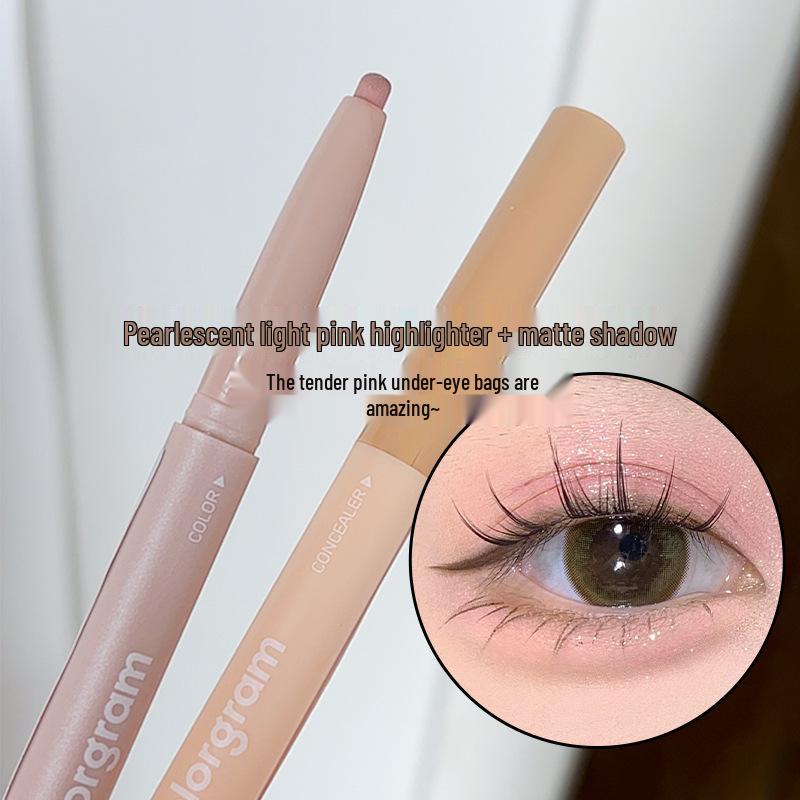 Colorgram Double-Ended Micro-Pearl Eyelid Highlight & Matte Shadow Contour Pen, 02 Light Pink
