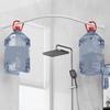 L Shaped Shower Curtain Rail Stainless Steel Anti-Slip Rubber Pads Retractable Rod Metal Surface No Drilling Corner Shower Rail