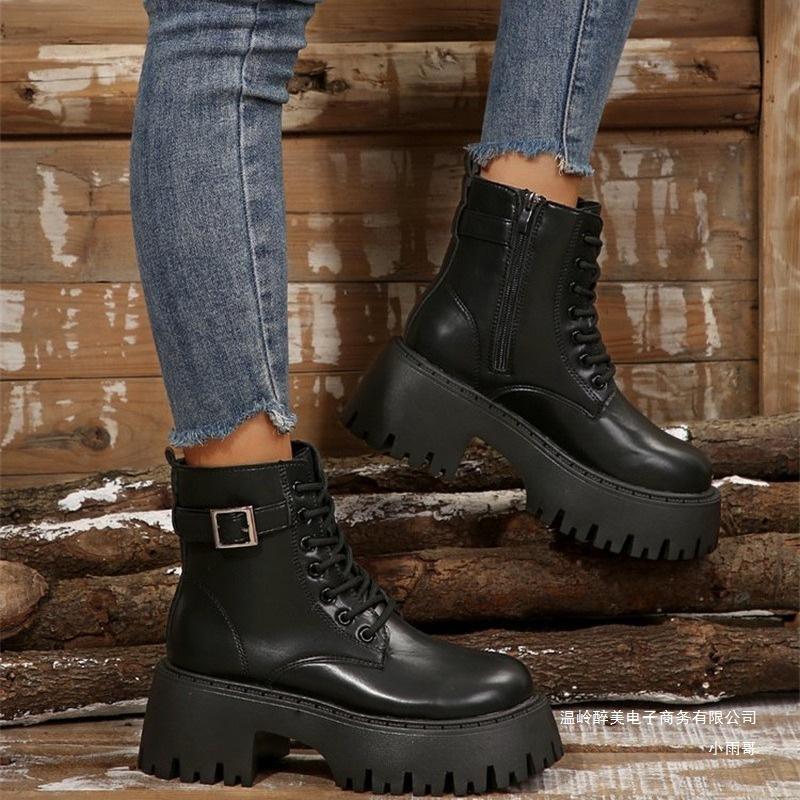 Women's Fashion Versatile Lightweight Comfortable Warm Thick Sole Comfortable Non-slip Sports Casual Martin Boots