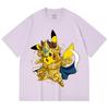 230 Gsm 100% Cotton Pokemon V25 Pikachu Leo Print Unisex Heavy Cotton T Shirt
