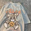 Relax Oneself Teddy Bear Men Women T-Shirt Street Cotton T Shirt Crewneck Breathable Tops Loose Summer T Shirt Crewneck Fashion