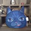 Mini monedero con estampado de cabeza de cara de gato divertido, monedero, bolsa con cremallera, regalo para niños