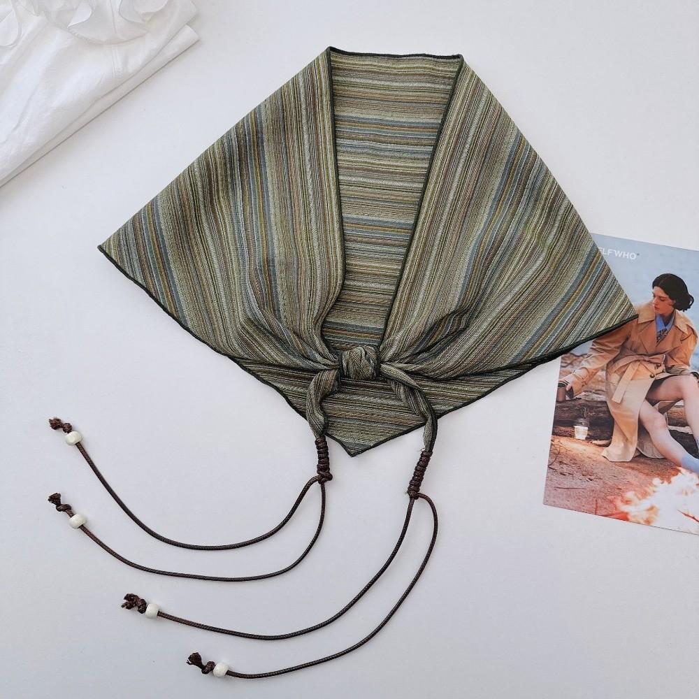 Lightweight Triangle Scarf Beaded Tie Neckerchief Versatile Layering Accessory Waist Wrap