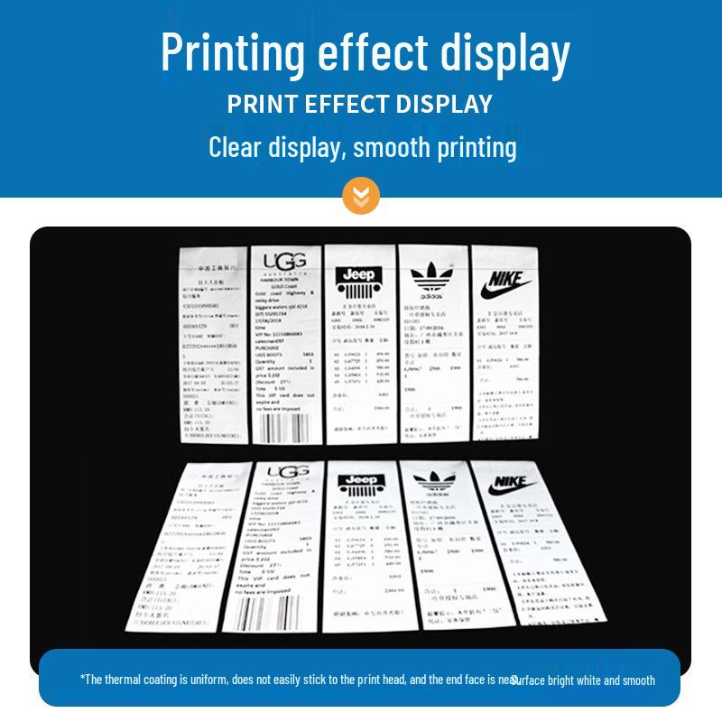 80x60 Coreless Thermal Receipt Paper for Printers - 80MM x 60MM Rolls for Hotel & Kitchen Use