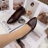 Soft Leather Shallow Mouth Soft Sole Single Shoes Women's 2025 Summer New Pointed Small Leather Shoes Thick Heel Versatile One Pedal Loafers