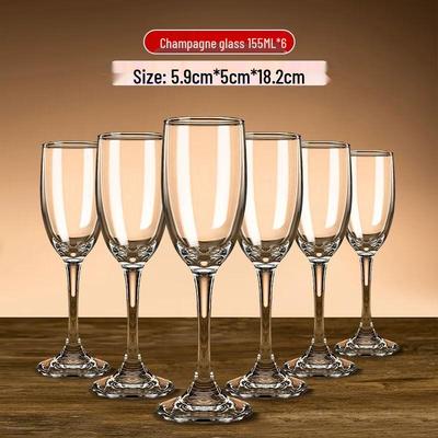 Taças de Champanhe de Cristal de Haste Alta de Luxo