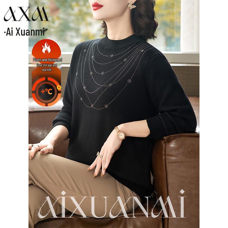 

AIXUANMI Women s 2025 Winter Plush Thick Knit Sweater XL (120-150 jin)