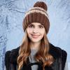 Winter Coldproof Warm Knitted Hat Ear Protection Hat Women's Fur Ball Wool Hat