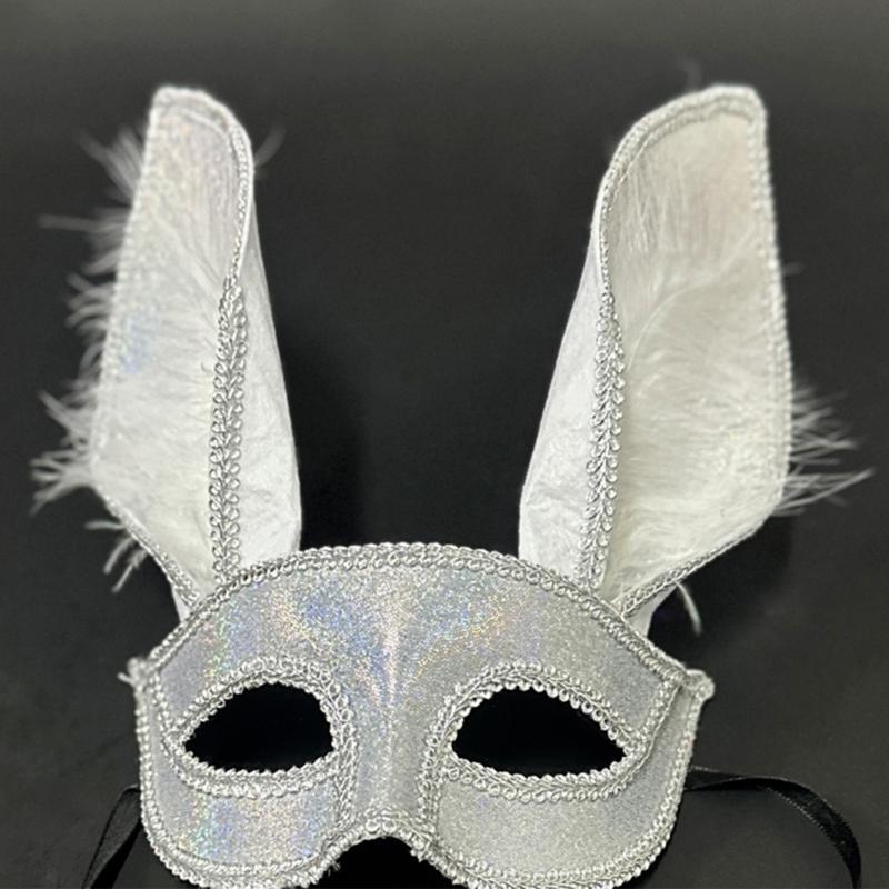 Rabbits Ears Masquerade Half Mask for Themed Event Proms and Festivals Party Rabbits Glitter Eyemask for Adult Unisex