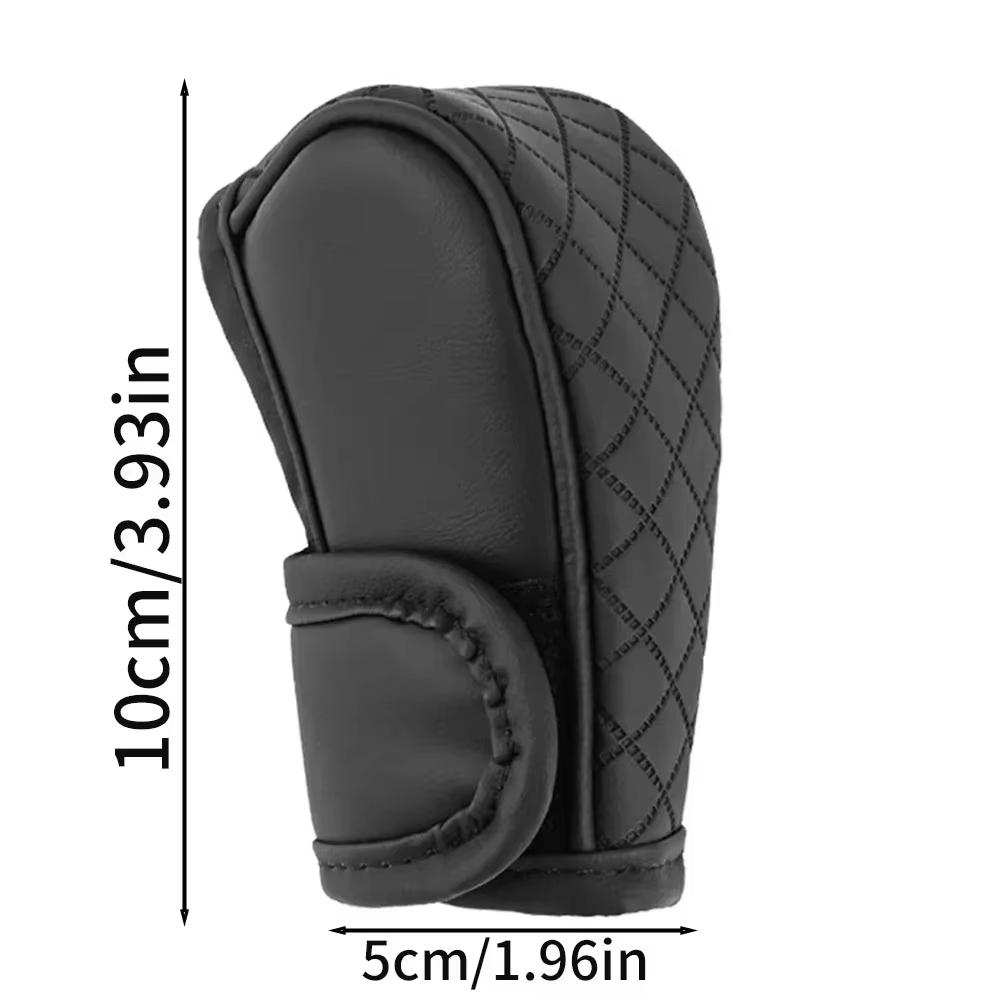 Car Shift Handle Cover Perforated Breathable Leather Gear Shift Cover Non-Slip Wear-resistant Shift Knob Decor Protective Cover