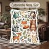 Coperta Morbida e Accogliente con Tema Foresta di Funghi Testo Personalizzato con Nome per Divano Letto Casa
