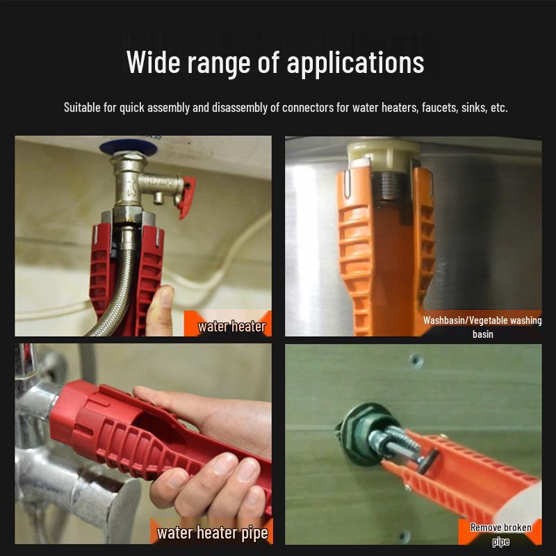 Multifunctional 8-in-1 Bathroom Sink Wrench Tool Set