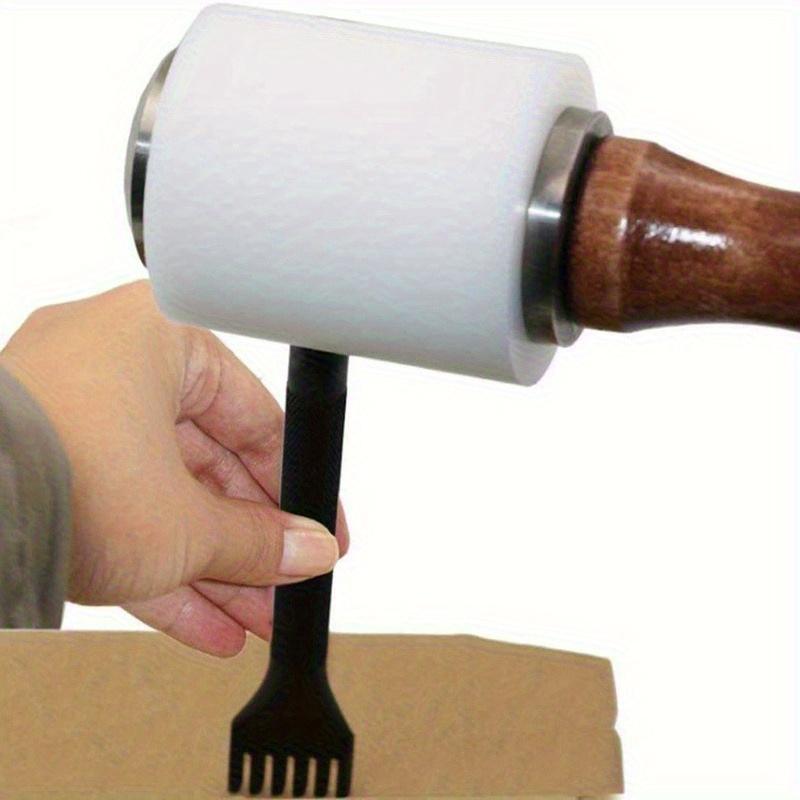 1/2Pcs Professional Leathercraft Hammers Nylon Mallets with Wooden Handles for Punching Printing DIY Projects Working Tools