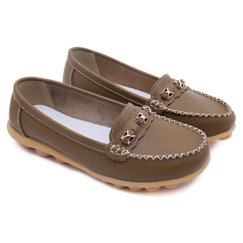 Äkta kohud vår och höst mjuk sula mammaskor nötsena sula sjuksköterskeskor dam platt sula mössor skor dam halkfria gravida kvinnor