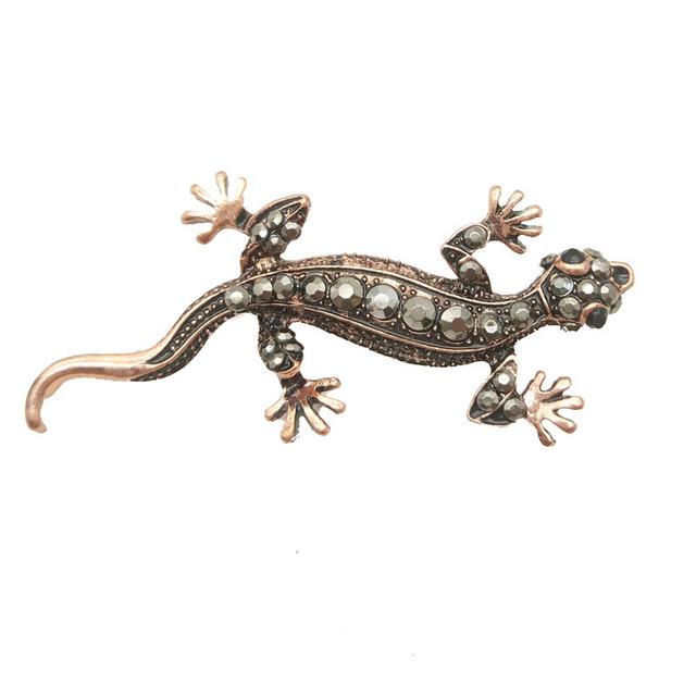 Crystal Gecko Brooches For Women Jewelry Luxury Cute Fashion Animal Lapel Pins Shining Jewelry Kids Clothing Accessories
