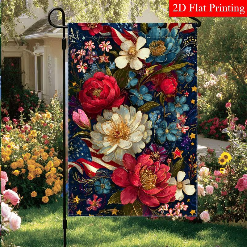 2D Flat - 2D Flat July 4Th Anniversary Star Garden Flag_4 (3)- Outdoor Garden Flag Double-Sided Home Decoration Courtyard Decoration Outdoor Decoratio