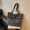 Large Capacity Denim Bag Women's Tote Bag Vintage Shoulder Crossbody Bag
