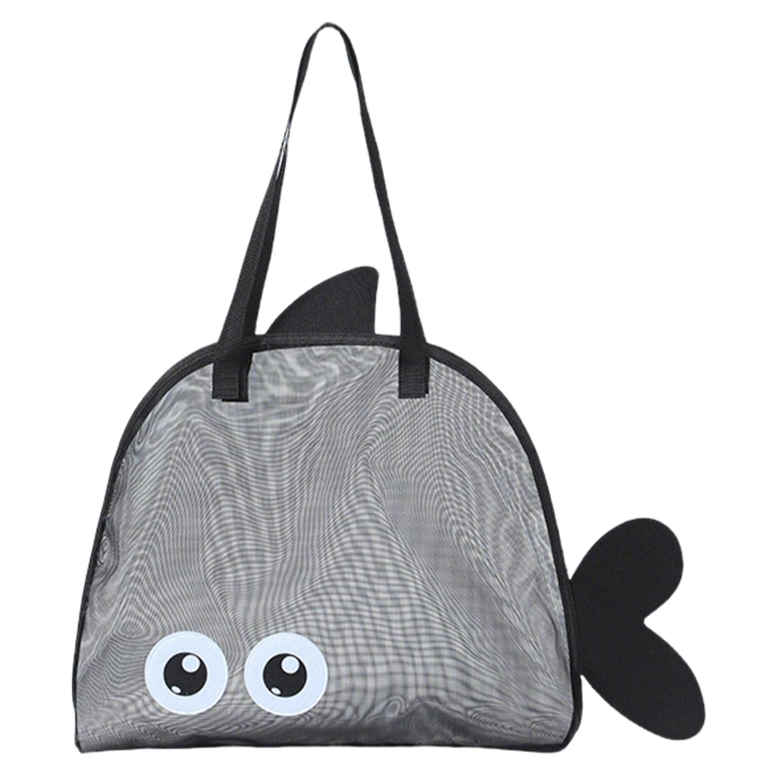 

Сумка-тоут с большеглазой рыбой, пляжная сумка большой вместимости One Size чёрный