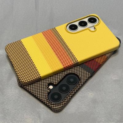 Para Samsung Galaxy S26 S25 S24 S23 FE Ultra Plus Funda con Textura de Fibra de Carbono Para Carga Inalámbrica Magsafe PC Cubierta Ultra Fina