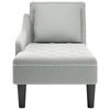 Chaise Longue with Cushion and Right Armrest Light Grey Velvet