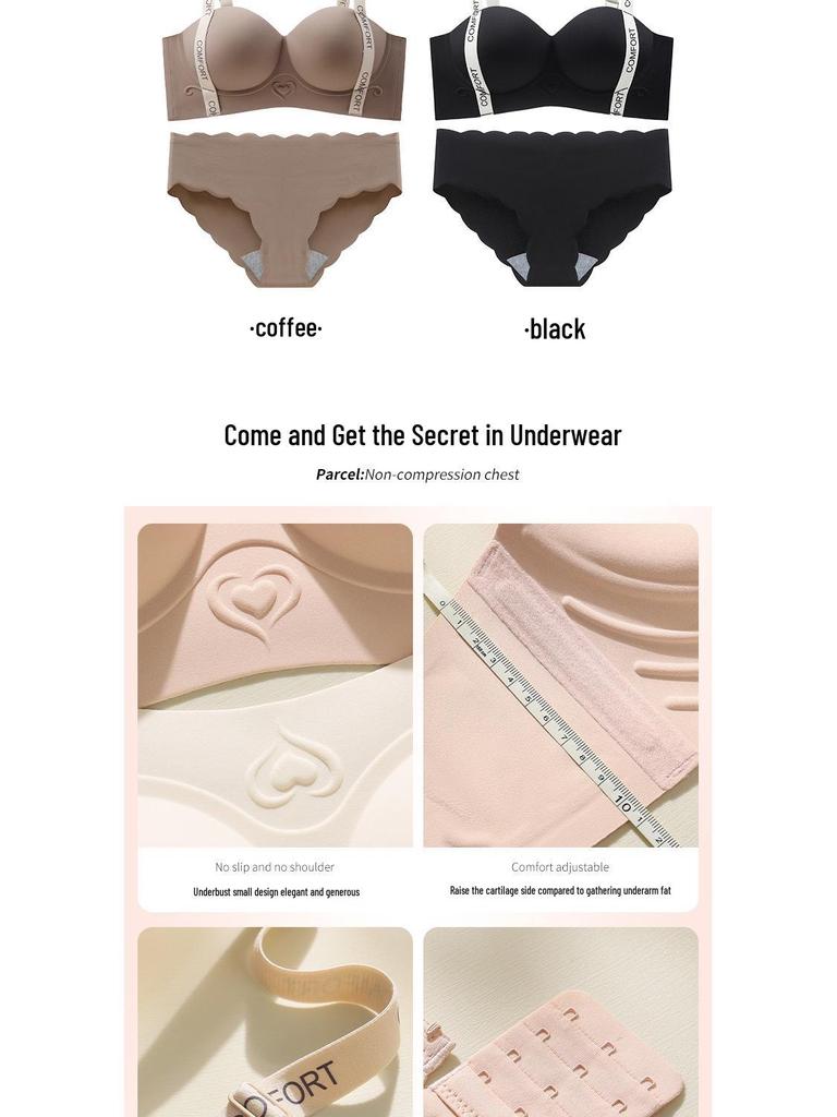 Push Up Bra: Seamless, Side Support, Adjustable Straps, Anti-Sagging, for Small Busts