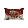 Christmas Atmosphere Pillow Cover Santa Claus Home Snow Scene Print Sofa Bedside Decoration Cushion Cover